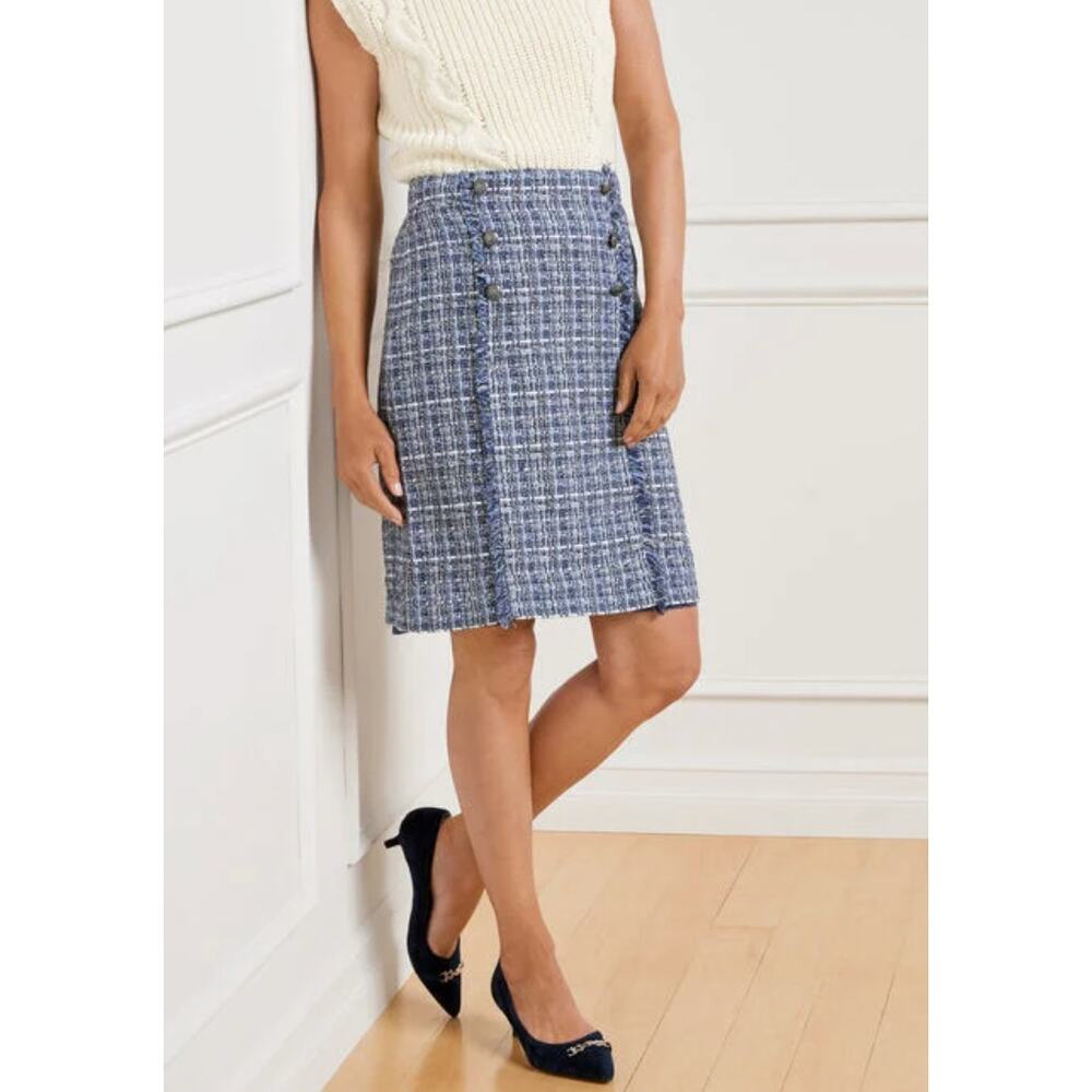 Talbots Americana Tweed A Line Skirt Size 12P NWT $109